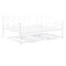 Full Size Metal Daybed with Twin Size Adjustable Trundle, Portable Folding Trundle, White(OLC SKU:MF293730AAK) - Supfirm