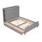 Full Size Platform Bed with Drawers and Storage Shelves, Gray - Supfirm