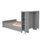 Full Size Platform Bed with Drawers and Storage Shelves, Gray - Supfirm