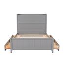 Full Size Platform Bed with Drawers and Storage Shelves, Gray - Supfirm