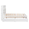 Full Size Platform Bed with Storage Headboard, Charging Station and 4 Drawers, White - Supfirm