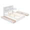 Full Size Platform Bed with Storage Headboard, Charging Station and 4 Drawers, White - Supfirm