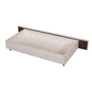 Full Size Storage Bed Velvet Upholstered Platform Bed with a Big Drawer - Beige - Supfirm