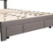 Full Size Storage Bed Velvet Upholstered Platform Bed with a Big Drawer - Grey - Supfirm