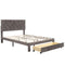 Full Size Storage Bed Velvet Upholstered Platform Bed with a Big Drawer - Grey - Supfirm