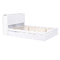 Full Size Storage Platform Bed with Pull Out Shelves and Twin Size Trundle, White - Supfirm