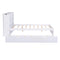 Full Size Storage Platform Bed with Pull Out Shelves and Twin Size Trundle, White - Supfirm