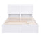 Full Size Storage Platform Bed with Pull Out Shelves and Twin Size Trundle, White - Supfirm