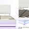 Full Size Tufted Upholstered Platform Bed with Hydraulic Storage System,PU Storage Bed with LED Lights and USB charger, White - Supfirm