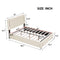 Full Size Upholstered Bed with Hydraulic Storage System and LED Light, Beige - Supfirm