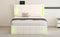 Full Size Upholstered Bed with LED Lights,Hydraulic Storage System and USB Charging Station,White - Supfirm