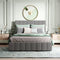 Full size Upholstered Platform bed with a Hydraulic Storage System - Gray - Supfirm