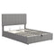 Full size Upholstered Platform bed with a Hydraulic Storage System - Gray - Supfirm