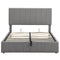 Full size Upholstered Platform bed with a Hydraulic Storage System - Gray - Supfirm