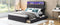 Full Size Upholstered Platform Bed with Storage Headboard, LED, USB Charging and 2 Drawers, Dark Gray - Supfirm