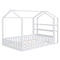 Full Size Wood House Bed with Fence and Detachable Storage Shelves, White(Expected Arrival Time: 1.7) - Supfirm