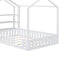 Full Size Wood House Bed with Fence and Detachable Storage Shelves, White(Expected Arrival Time: 1.7) - Supfirm