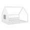 Full Size Wood House Bed with Window and Fence, White - Supfirm