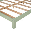 Full Size Wood Platform Bed with House-shaped Headboard (Green) - Supfirm