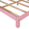 Full Size Wood Platform Bed with House-shaped Headboard (Pink) - Supfirm