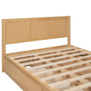 Full Size Wood Platform Bed with Underneath Storage and 2 Drawers, Wood Color - Supfirm