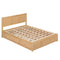 Full Size Wood Platform Bed with Underneath Storage and 2 Drawers, Wood Color - Supfirm