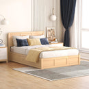 Full Size Wood Platform Bed with Underneath Storage and 2 Drawers, Wood Color - Supfirm