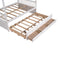 Full size Wooden House Bed with Trundle and 3 Storage Drawers-White - Supfirm