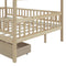 Full Size Wooden House Bed with Two Drawers, Natural - Supfirm