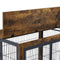 Furniture Dog Cage Crate with Double Doors, Rustic Brown, 38.58'' W x 25.2'' D x 27.17'' H - Supfirm