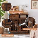 Furniture Dog crate, indoor pet crate end tables, decorative wooden kennels with removable trays. Rustic Brown, 32.3'' W x 22.8'' D x 33.5'' H. - Supfirm