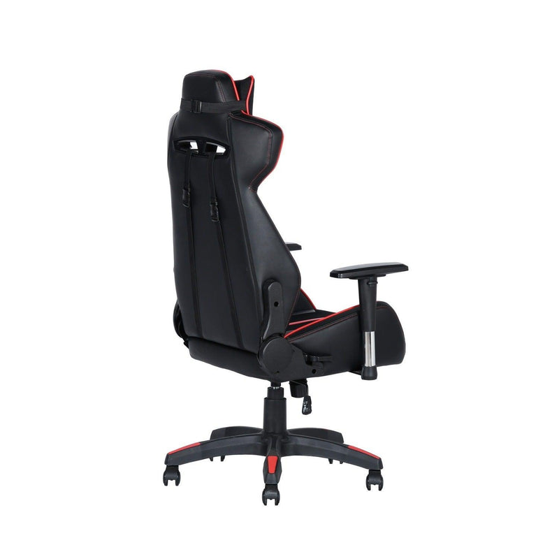 Gaming Chair Racing Office Ergonomic Computer PC Adjustable Swivel Chair with Fully Reclining Back in Red LeatherSoft - Supfirm