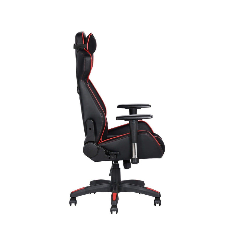 Gaming Chair Racing Office Ergonomic Computer PC Adjustable Swivel Chair with Fully Reclining Back in Red LeatherSoft - Supfirm