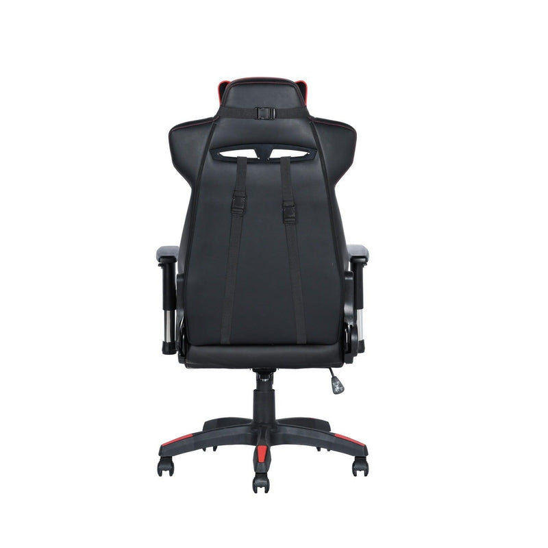 Gaming Chair Racing Office Ergonomic Computer PC Adjustable Swivel Chair with Fully Reclining Back in Red LeatherSoft - Supfirm