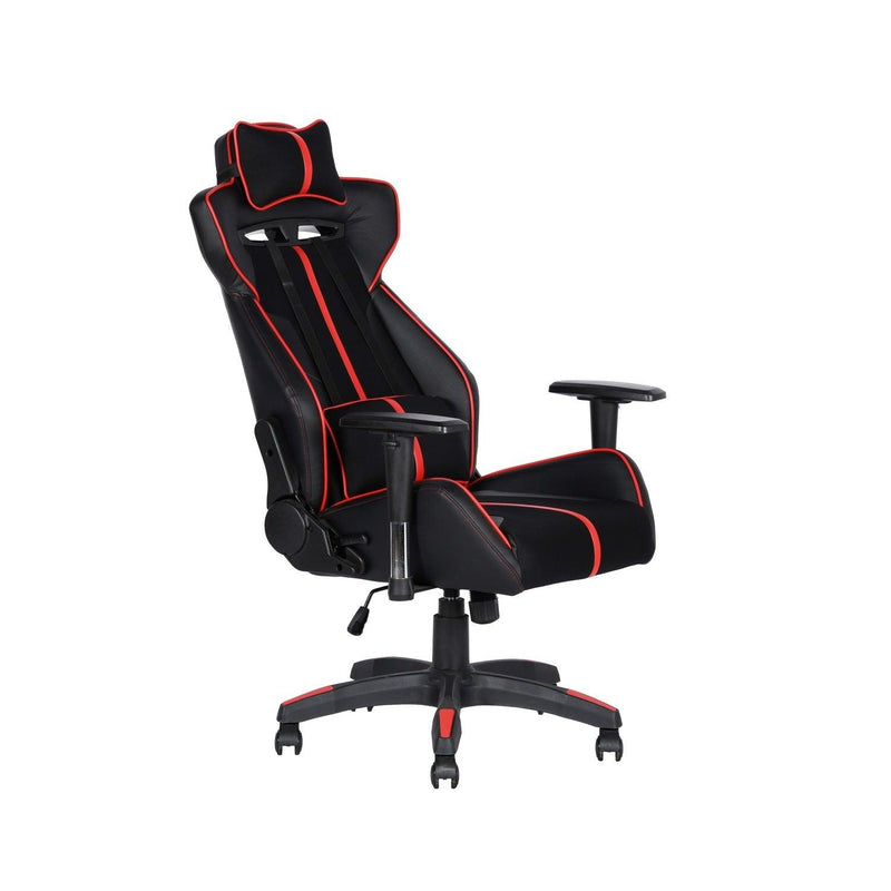 Gaming Chair Racing Office Ergonomic Computer PC Adjustable Swivel Chair with Fully Reclining Back in Red LeatherSoft - Supfirm