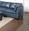 Genuine Leather Ink Blue Tufted 6pc Modular Sofa Set 2x Corner Wedge 3x Armless Chair 1x Ottoman Living Room Furniture Sofa Couch - Supfirm