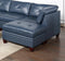 Genuine Leather Ink Blue Tufted 8pc Sectional Set 3x Corner Wedge 3x Armless Chair 2x Ottomans Living Room Furniture Sofa Couch - Supfirm