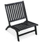 GO 4-Piece V-shaped Seats set, Acacia Solid Wood Outdoor Sofa, Garden Furniture, Outdoor seating, Black And Gray - Supfirm