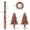 Supfirm GO 4-Pieces Set Artificial Christmas Tree, Brown Needles with flocking, with Warm Lights, pine cones and berries, Artificial Tree for door and fireplace - Supfirm