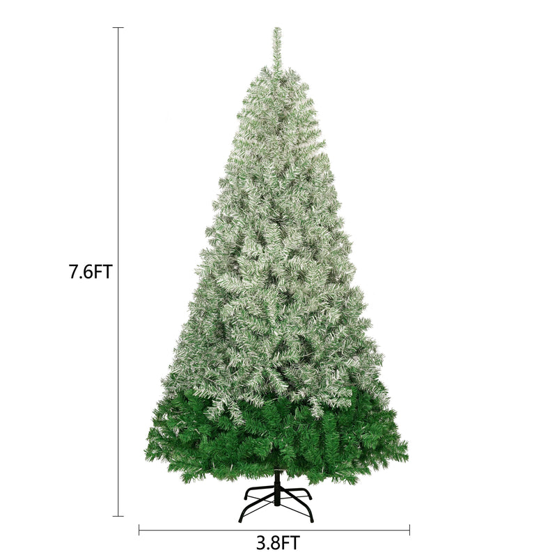 Supfirm GO 7.6 FT Classic Pine Tree Christmas Tree, Gradient Tree Design, Artificial PVC Tips and Sturdy Iron Frame, 300 cool white LED lights - Supfirm