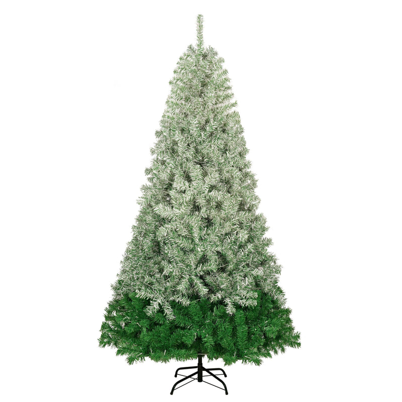 Supfirm GO 7.6 FT Classic Pine Tree Christmas Tree, Gradient Tree Design, Artificial PVC Tips and Sturdy Iron Frame, 300 cool white LED lights - Supfirm