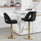 Golden Swivel Velvet Barstools Adjusatble Seat Height from 25-33 Inch, Modern Upholstered Bar Stool & Counter Stools with Nailheads for Home Pub and Kitchen Island,Set of 2, Black - Supfirm