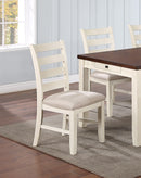Gorgeous Classic Dining Room Furniture 7pc Dining Set Dining Table w Drawers 6x Side Chairs White Rubberwood Walnut Acacia Veneer Ladder Back Chair - Supfirm
