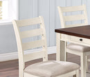 Gorgeous Classic Dining Room Furniture 7pc Dining Set Dining Table w Drawers 6x Side Chairs White Rubberwood Walnut Acacia Veneer Ladder Back Chair - Supfirm