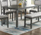 Gray Color Dining Room Furniture Unique Modern 6pc Set Dining Table 4x Side Chairs and A Bench Solid wood Rubberwood and veneers - Supfirm
