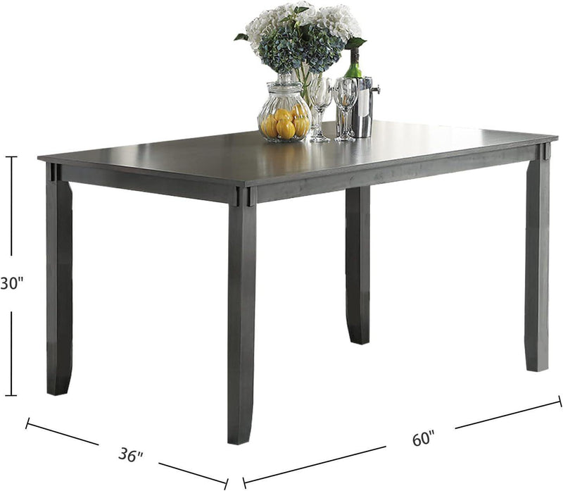 Gray Color Dining Room Furniture Unique Modern 6pc Set Dining Table 4x Side Chairs and A Bench Solid wood Rubberwood and veneers - Supfirm