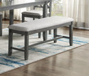 Gray Color Dining Room Furniture Unique Modern 6pc Set Dining Table 4x Side Chairs and A Bench Solid wood Rubberwood and veneers - Supfirm