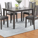 Grey Finish Dinette 5pc Set Kitchen Breakfast Dining Table w wooden Top Upholstered Cushion Chairs Dining room Furniture - Supfirm