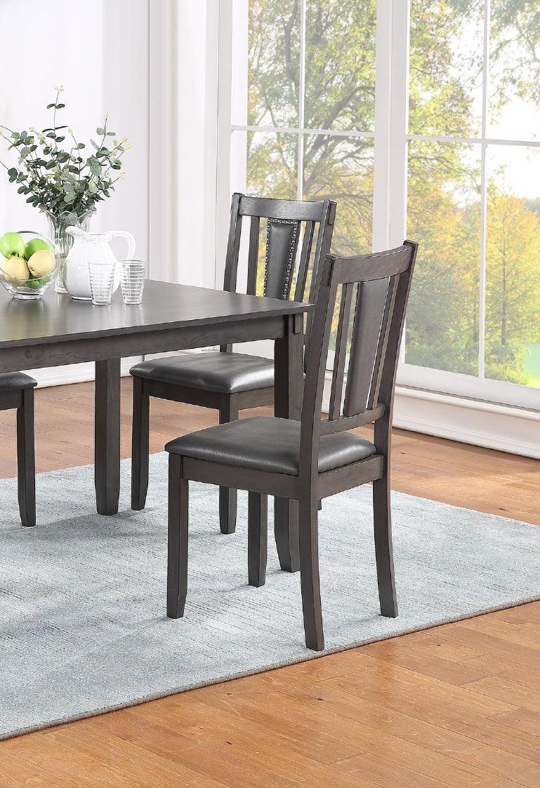 Grey Finish Dinette 5pc Set Kitchen Breakfast Dining Table w wooden Top Upholstered Cushion Chairs Dining room Furniture - Supfirm