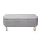 Grey Storage Ottoman Bench for End of Bed Gold Legs, Modern Grey Faux Fur Entryway Bench Upholstered Padded with Storage for Living Room Bedroom - Supfirm